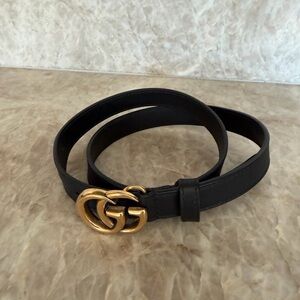 Gucci authentic Black Belt with Gold Buckle